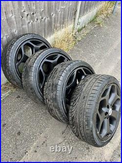 ORIGINAL SET of FORD FOCUS ST MK2 18 Alloy Wheels MATT BLACK With V. GOOD TYRES