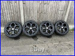 ORIGINAL SET of FORD FOCUS ST MK2 18 Alloy Wheels MATT BLACK With V. GOOD TYRES