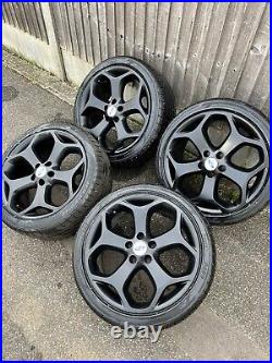 ORIGINAL SET of FORD FOCUS ST MK2 18 Alloy Wheels MATT BLACK With V. GOOD TYRES