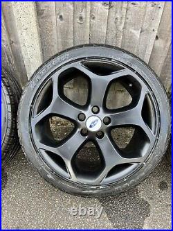 ORIGINAL SET of FORD FOCUS ST MK2 18 Alloy Wheels MATT BLACK With V. GOOD TYRES