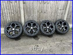 ORIGINAL SET of FORD FOCUS ST MK2 18 Alloy Wheels MATT BLACK With V. GOOD TYRES