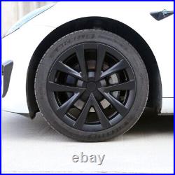 PLAID STYLE 4 X 18 INCH Tesla Model 3 Wheel Covers Hubcaps Matte Black