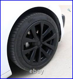 PLAID STYLE 4 X 18 INCH Tesla Model 3 Wheel Covers Hubcaps Matte Black