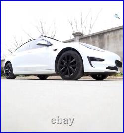 PLAID STYLE 4 X 18 INCH Tesla Model 3 Wheel Covers Hubcaps Matte Black