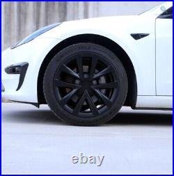 PLAID STYLE 4 X 18 INCH Tesla Model 3 Wheel Covers Hubcaps Matte Black
