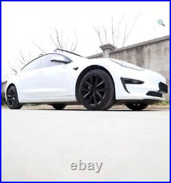 PLAID STYLE 4 X 18 INCH Tesla Model 3 Wheel Covers Hubcaps Matte Black