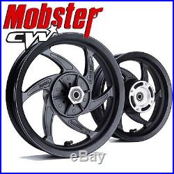 Pit bike supermoto Mag wheels, Mobster VORTEX tubeless wheels, Matte Black