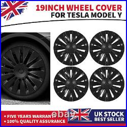 RESTOCKED. For Model Y 4 x 19 Matte Black Wheel Covers Cover Hub Cap Specific