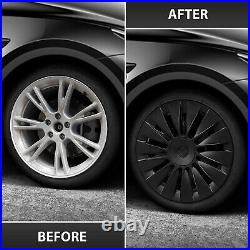 RESTOCKED. For Model Y 4 x 19 Matte Black Wheel Covers Cover Hub Cap Specific