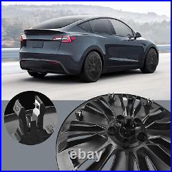RESTOCKED. For Model Y 4 x 19 Matte Black Wheel Covers Cover Hub Cap Specific
