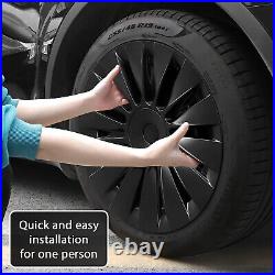 RESTOCKED. For Model Y 4 x 19 Matte Black Wheel Covers Cover Hub Cap Specific