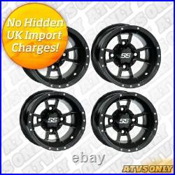 Raptor 350 ITP SS112 Street Wheel Kit 10x8 10x5 Front Rear Matte Black 2007
