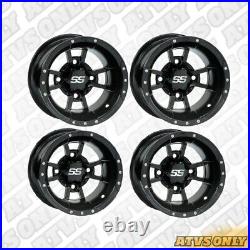 Raptor 350 ITP SS112 Street Wheel Kit 10x8 10x5 Front Rear Matte Black 2007