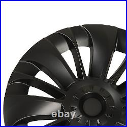 SDS 4PCS 19in Wheel Hub Cap Matte Black Cool Sporty Wheel Rim Cover Replacement