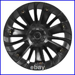 SDS 4PCS 19in Wheel Hub Cap Matte Black Cool Sporty Wheel Rim Cover Replacement