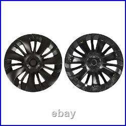 SDS 4PCS 19in Wheel Hub Cap Matte Black Cool Sporty Wheel Rim Cover Replacement