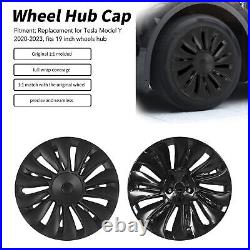 SDS 4PCS 19in Wheel Hub Cap Matte Black Full Wrap Sporty Replacement For