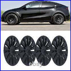 SDS 4PCS 19in Wheel Hub Cap Matte Black Sporty Wheel Rim Cover Replacement For