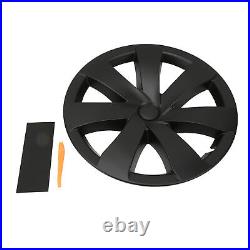 SDS 4pcs 19in Wheel Hub Cap Matte Black Sporty Cool Style Replacement For