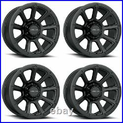 Set 4 17 Vision 353 Turbine Black Wheels 17x8.5 6x5.5 18mm Chevy GMC 6 Lug Rims