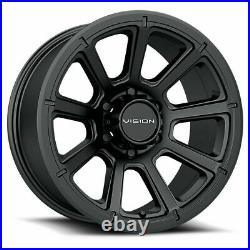 Set 4 17 Vision 353 Turbine Black Wheels 17x8.5 6x5.5 18mm Chevy GMC 6 Lug Rims