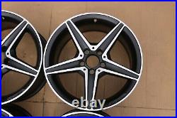 Set Of 4 Genuine Oem Mercedes C Class W205 18 Alloy Wheel Rims Matte Black Cut