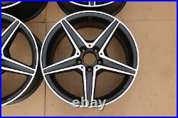 Set Of 4 Genuine Oem Mercedes C Class W205 18 Alloy Wheel Rims Matte Black Cut