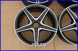 Set Of 4 Genuine Oem Mercedes C Class W205 18 Alloy Wheel Rims Matte Black Cut