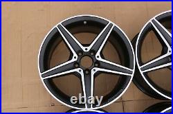 Set Of 4 Genuine Oem Mercedes C Class W205 18 Alloy Wheel Rims Matte Black Cut