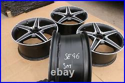 Set Of 4 Genuine Oem Mercedes C Class W205 18 Alloy Wheel Rims Matte Black Cut