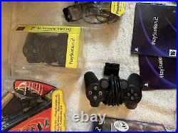Sony PlayStation 2 Black Console (SCPH-50003) WITH Logitech Steering Wheel