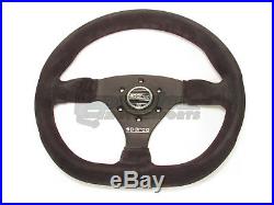 Sparco L360 Steering Wheel 330mm Black Suede with Flat Dish and Flat Bottom NEW
