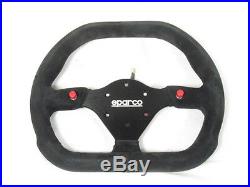 Sparco P310 Steering Wheel 310mm Black Suede Flat Dish withThumb Horn Buttons NEW