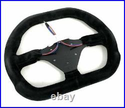 Sparco P310 Steering Wheel 310mm Black Suede Flat Dish with Thumb Horn Buttons