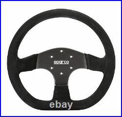 Sparco R353 Steering Wheel 330mm Black Suede 36mm Dish with Flat Bottom 015R353PSN