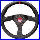 Sparco R383 Champion Flat Steering Wheel, Black with Red Stitching