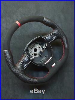 Steering Wheel AUDI A3 S3 8P0 FLAT BOTTOM! SPORT MODIFIED ALCANTARA R8 STYLE
