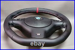Steering wheel BMW E46 E53 E39 M3 New leather flat bottom Trim leather