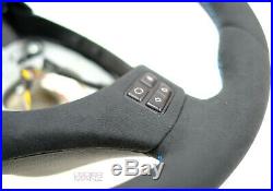 Steering wheel BMW custom flat bottom Performance Alcantara M stitch Individual