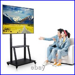Super Large Floor TV Stand Bracket Rolling TV Cart with Tray for 32-100 Flat Pane