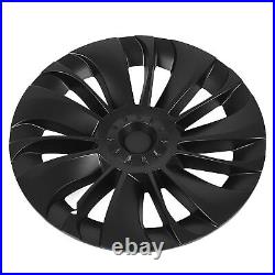 (Symmetric)4PCS 19in Matte Black Sporty Wheel Hub Cap ForModel Y 2020-2023
