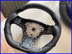 Tesla Model 3 Y REVESOL Real Carbon Fiber Matte Steering Wheel Grey Stitching