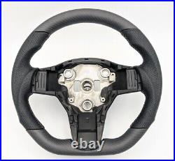 Tesla Model 3 Y REVESOL Real Carbon Fiber Matte Steering Wheel Grey Stitching
