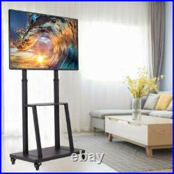 UNHO Tall TV Cart Mobile TV Floor Stand for Extra Large Flat Panel Screen up 80