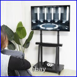 UNHO Tall TV Cart Mobile TV Floor Stand for Extra Large Flat Panel Screen up 80