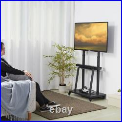 UNHO Tall TV Cart Mobile TV Floor Stand for Extra Large Flat Panel Screen up 80