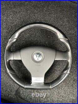 VW Golf GTI MK5 leather flat bottom steering wheel with airbag