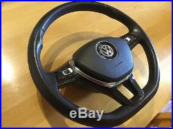 VW Transporter T5.1 flat bottom leather Multi Function steering wheel & Airbag