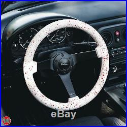 Viilante 3 Deep 6-holes Steering Wheel Red Blood Splatter Black Spoke Fits Nrg