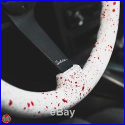 Viilante 3 Deep 6-holes Steering Wheel Red Blood Splatter Black Spoke Fits Nrg